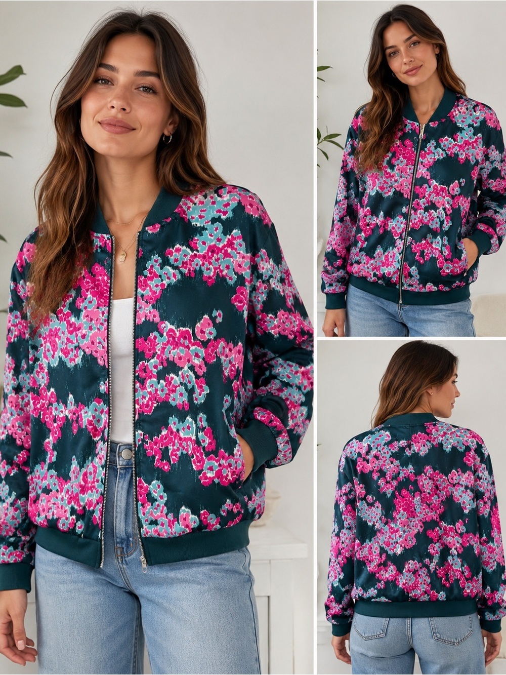 Jason Wu Women’s Size XL Floral Bomber Jacket